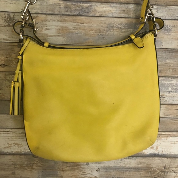 Coach Bags Coach Genuine Leather Yellow Crossbody Satchel Bag